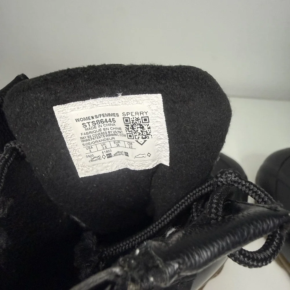 Sperry Women's Size 6 Syren Gulf Wool Quilt Duck Boots STS84450 Black Waterproof